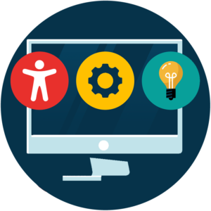 Accessibility Icons on a Mac screen