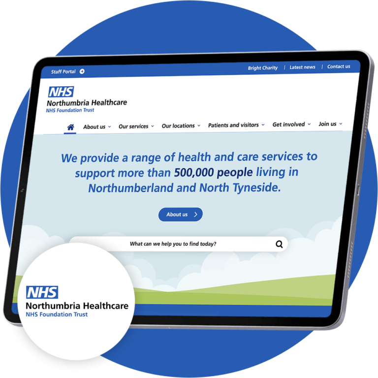 Mock-up of the Recite Me toolbar on the Northumbria Healthcare NHS Foundation Trust website.