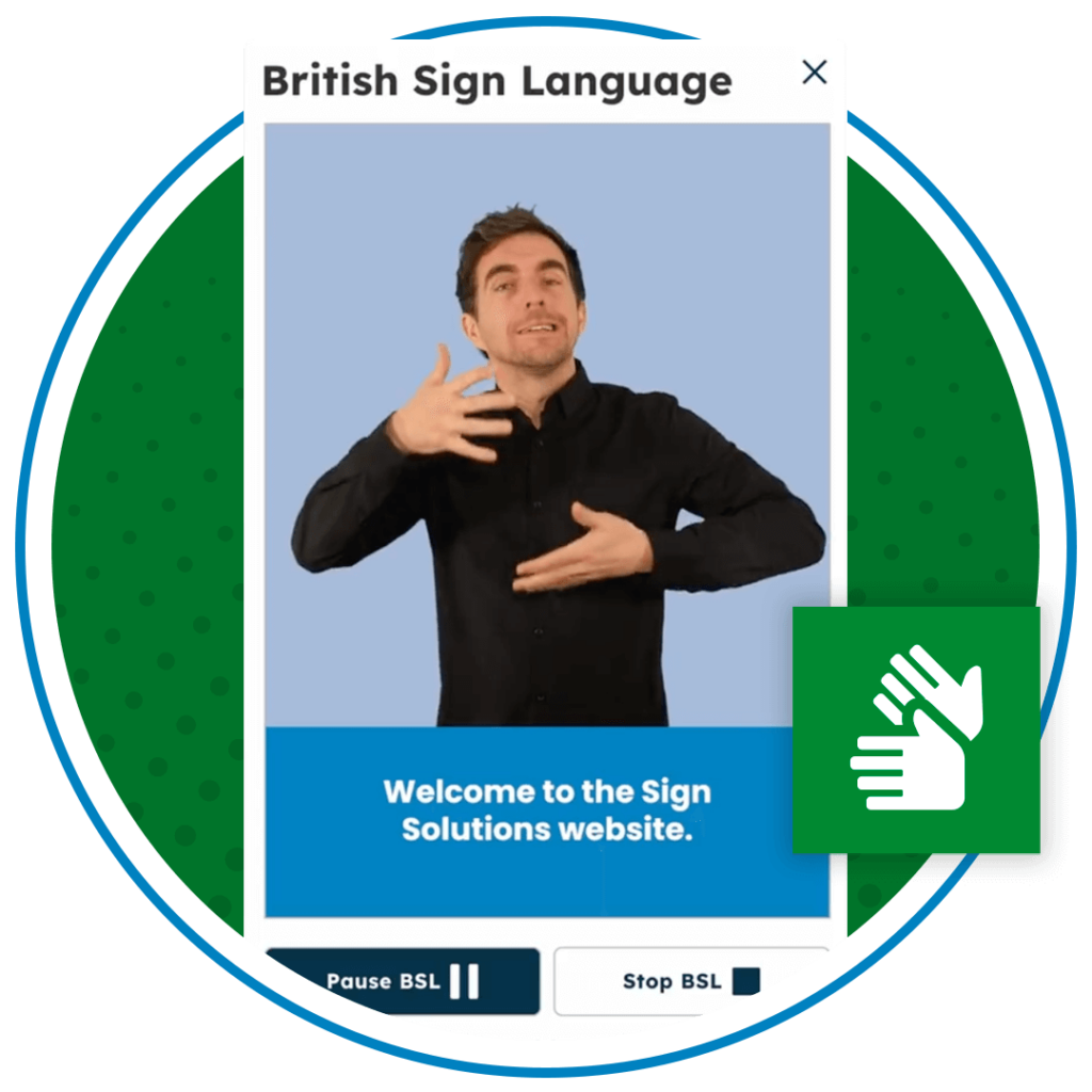 A man doing British Sign Language