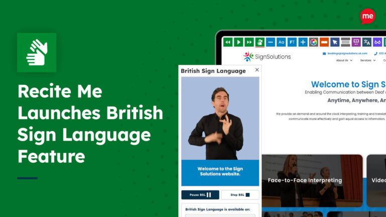 Recite Me Launches British Sign Language Feature