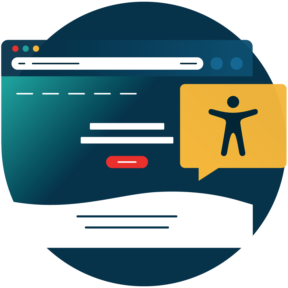 Icon of a website with an accessibility statement