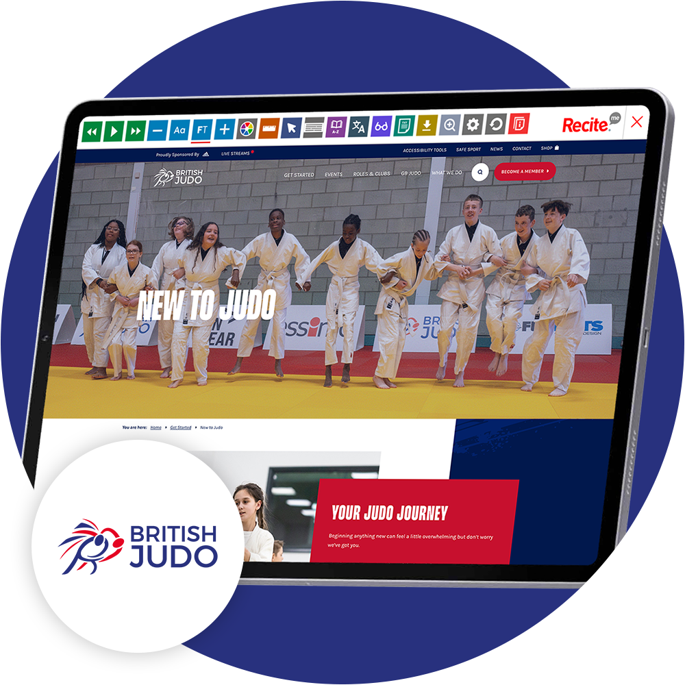 British Judo Association Inclusive Website | Recite Me