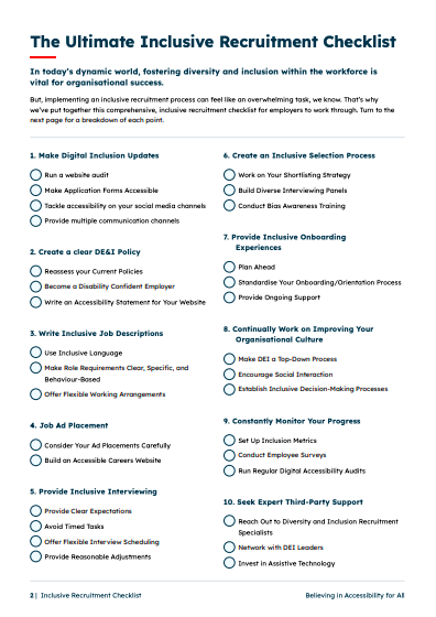 Inclusive Recruitment Checklist preview page 1