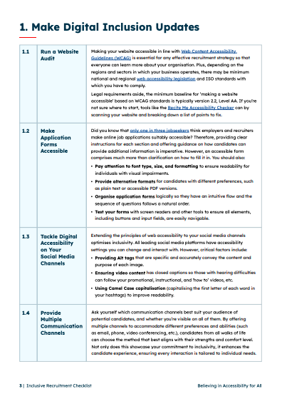 Inclusive Recruitment Checklist preview page 1