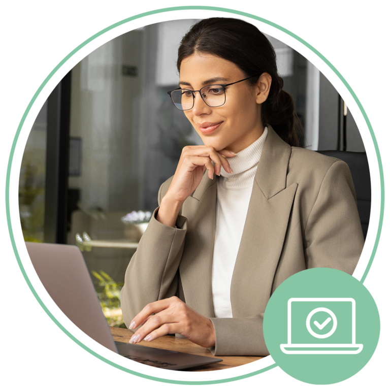 woman using her laptop