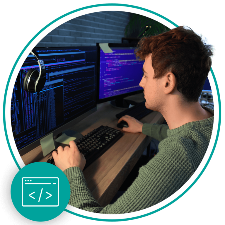 man using computer
