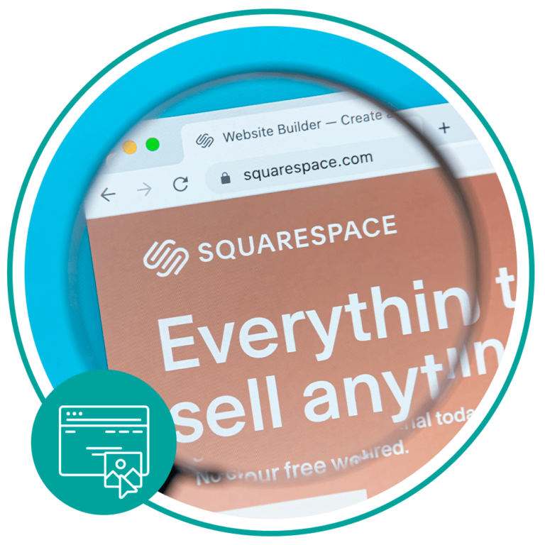 screenshot of the squarespace website