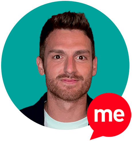 Headshot of Michael smiling into the camera and the Recite Me logo