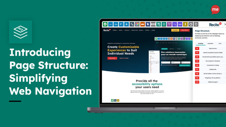 Introducing Page Structure: Simplifying Web Navigation. Mock-up of page structure being used