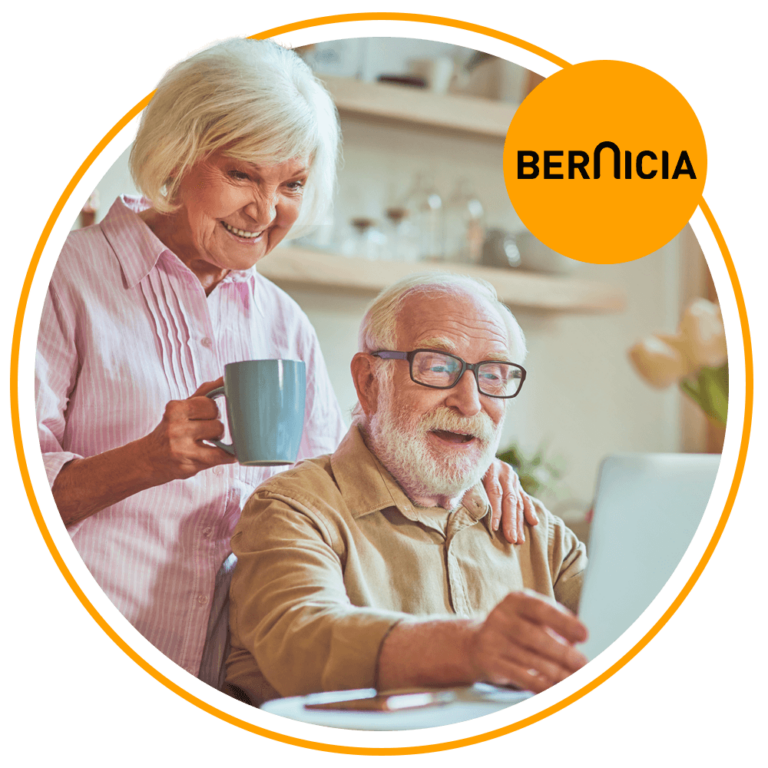 Header image shows 2 elderly people using a laptop screen.