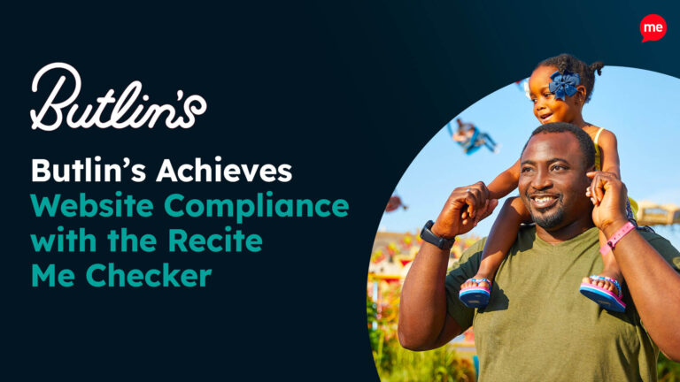 Butlin's Achieves website compliance with the Recite Me Checker.