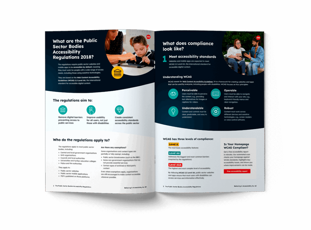 An open book mockup of the Public Sector Law guide