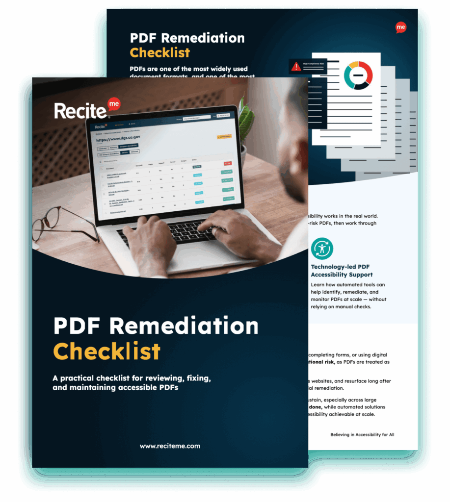PDF Remediation Checklist Cover and Example