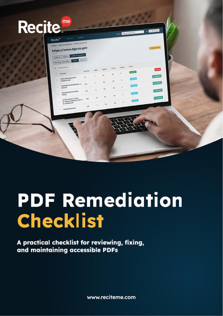 Page 1 of the PDF Remediation Checklist