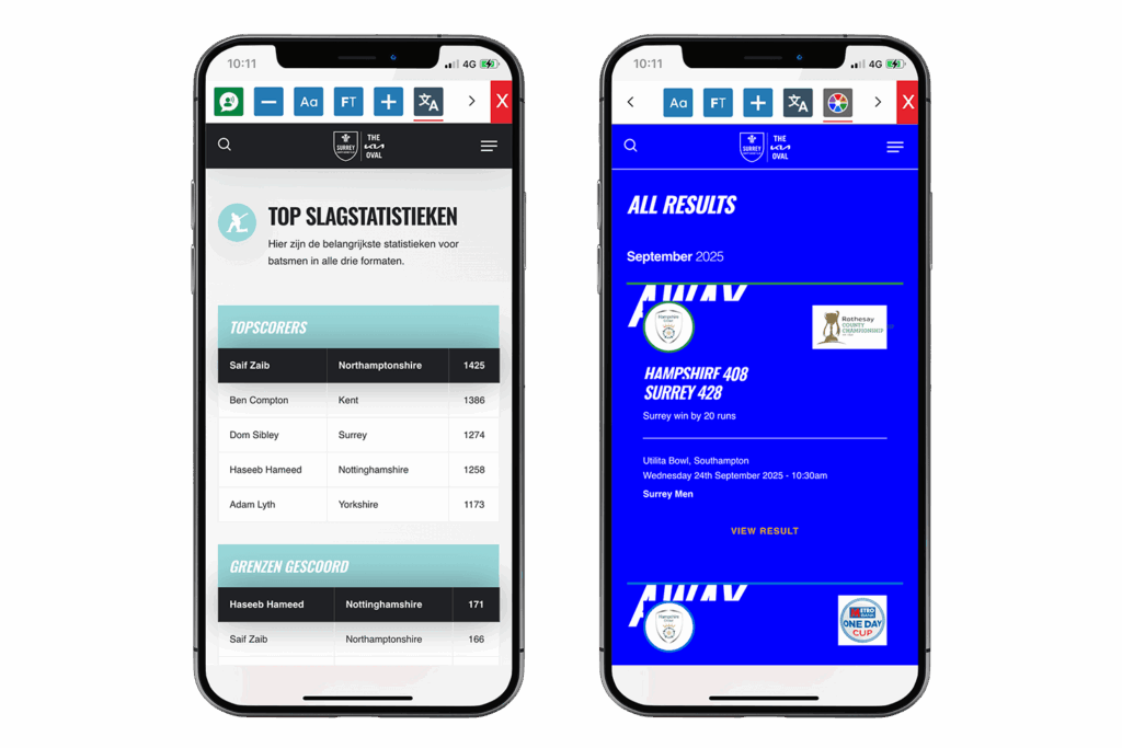 Recite Me Toolbar being used on a phone