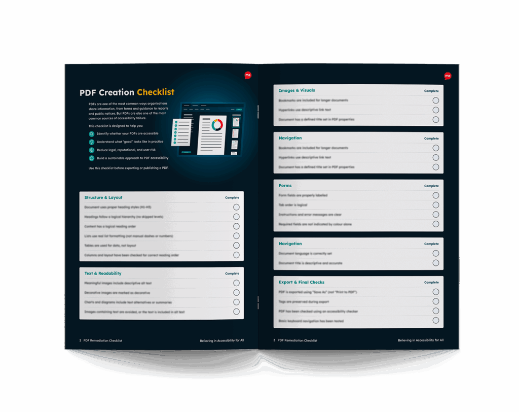 Creating an Accessible PDF Checklist Open Book Mockup