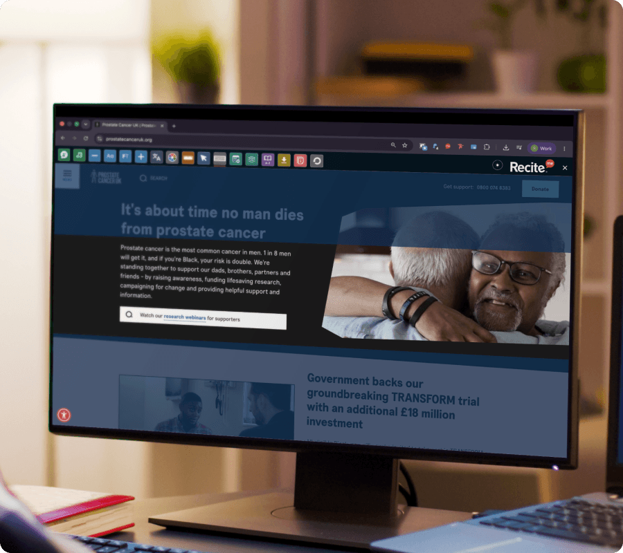 Screen mask feature being used on a computer screen