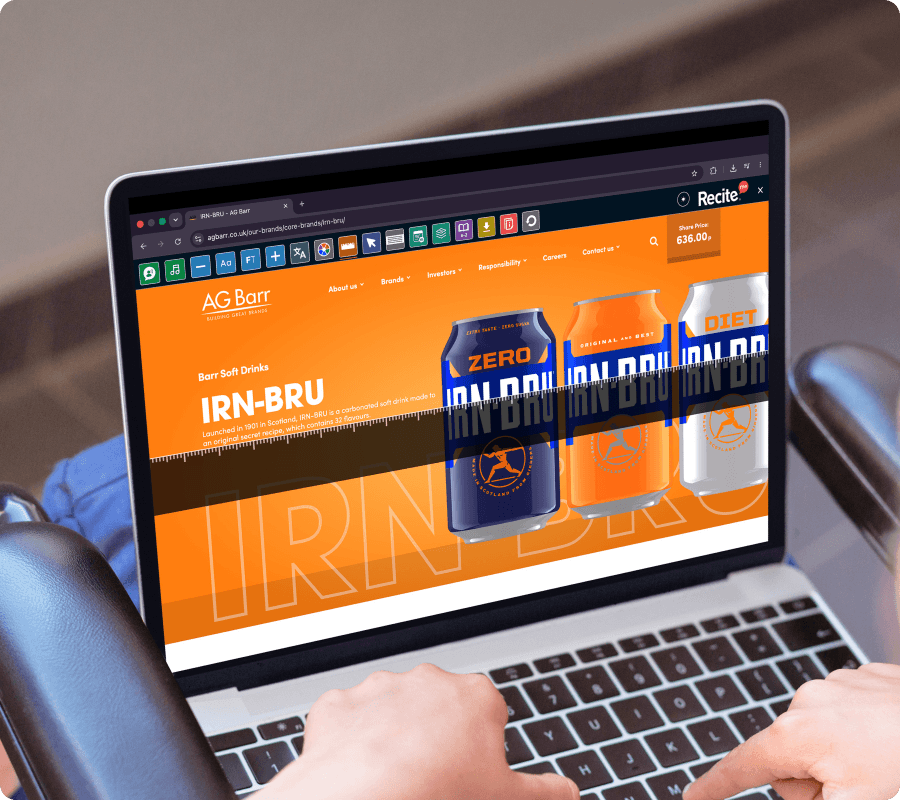 Ruler feature being used on a laptop screen
