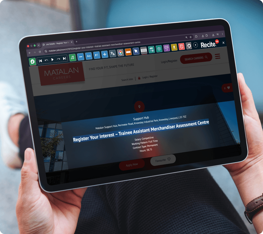 Screen mask feature being used on a tablet screen