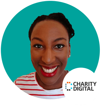 Headshot of Lisa and Charity Digital logo
